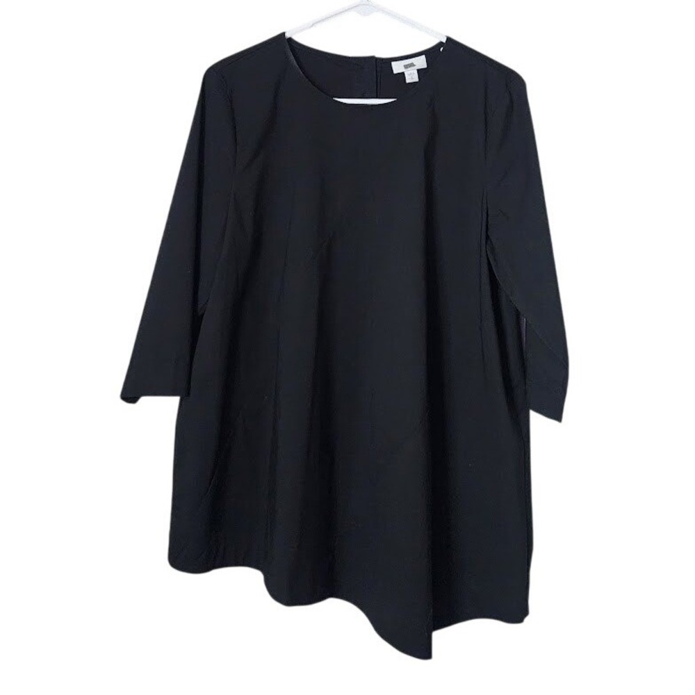 J. JILL Asymmetrical Tunic Lagenlook Boho Minimalist in black size MP